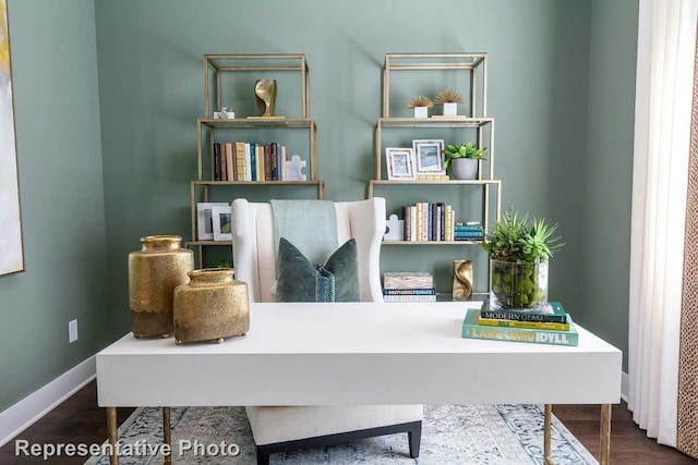 office featuring dark wood-type flooring