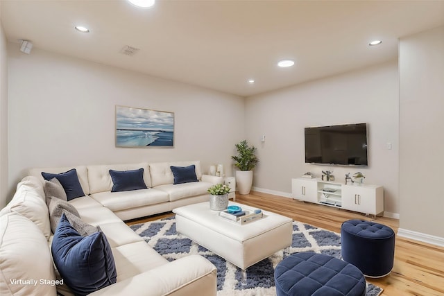 living room featuring hardwood / wood-style flooring