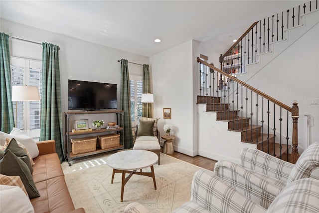 living room featuring hardwood / wood-style floors