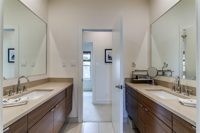 bathroom featuring vanity and tile patterned floors