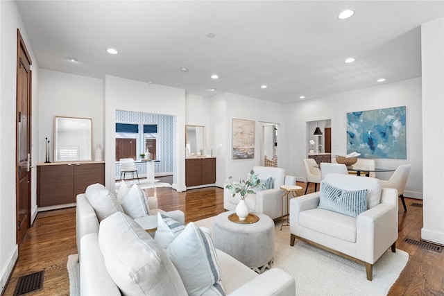 living room featuring hardwood / wood-style floors