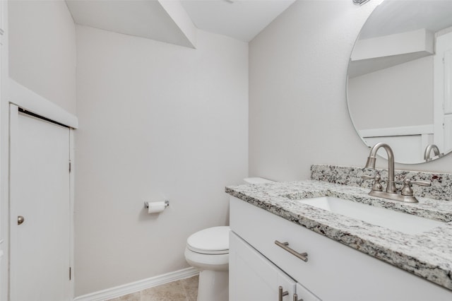 bathroom with toilet and vanity