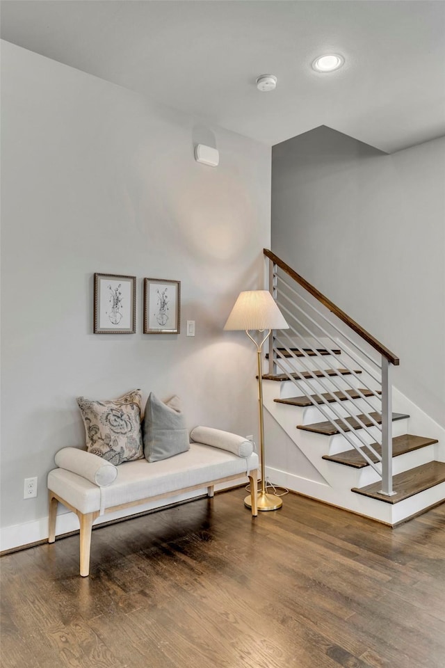 sitting room featuring wood-type flooring