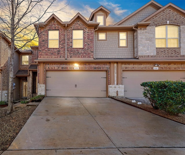 view of front of property featuring a garage