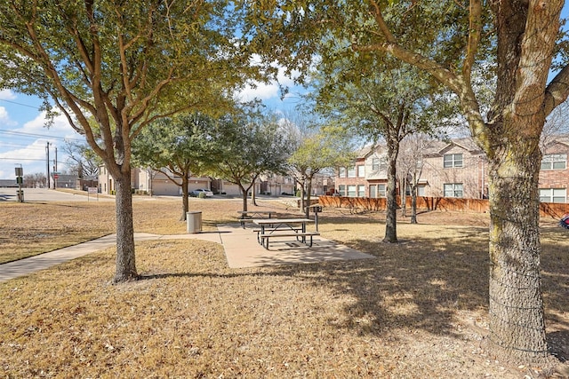 view of community featuring a lawn