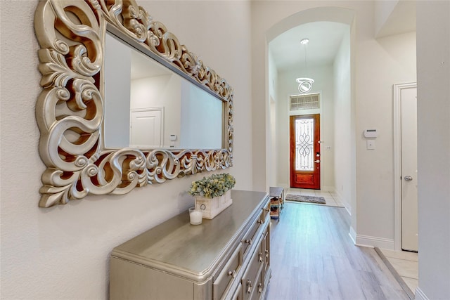 entrance foyer featuring light hardwood / wood-style floors