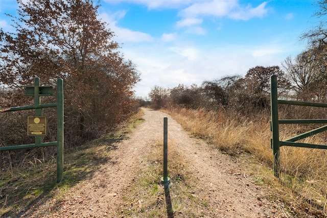 view of road with a rural view