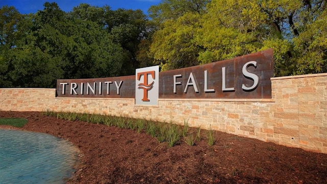 view of community sign