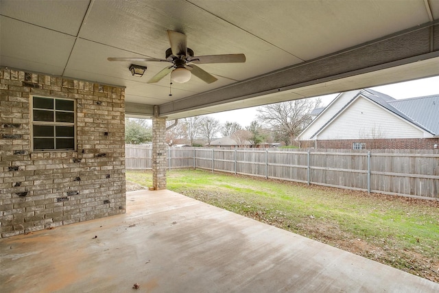 view of patio / terrace with ceiling fan