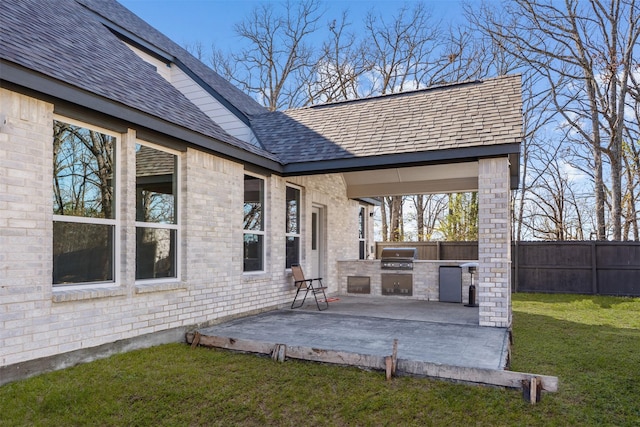 view of patio featuring area for grilling and grilling area