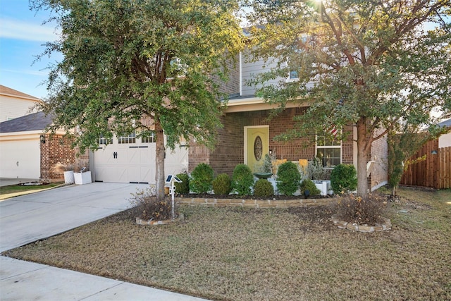 obstructed view of property featuring a garage