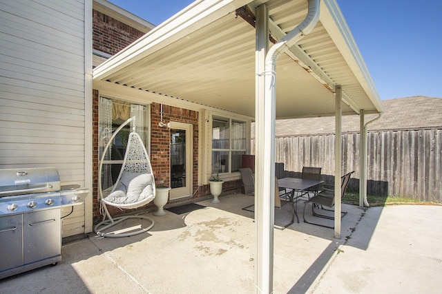 view of patio featuring area for grilling