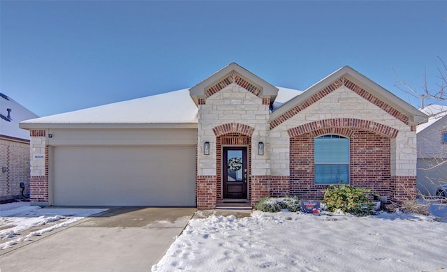 view of front of house with a garage