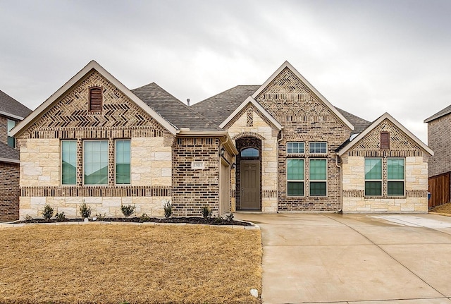 view of front of home featuring a front yard