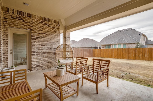 view of patio with an outdoor hangout area