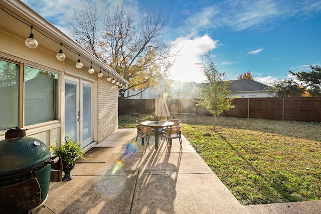 view of patio featuring grilling area