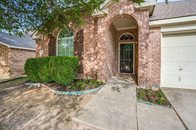 entrance to property with a garage