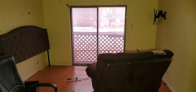 interior space with light hardwood / wood-style flooring