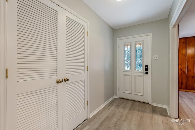 foyer featuring light wood-type flooring