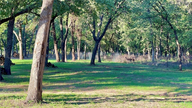 view of property's community with a lawn