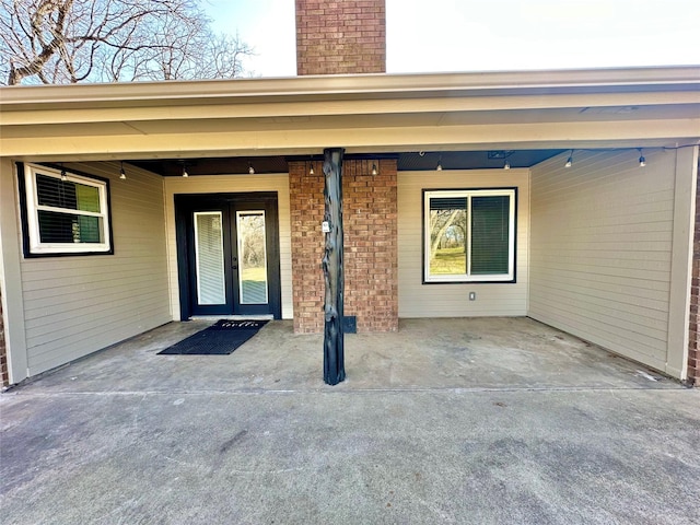 entrance to property with french doors