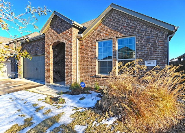 view of front property with a garage