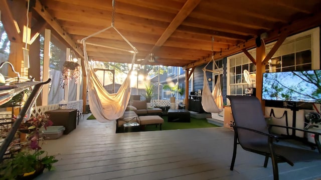 deck with an outdoor living space