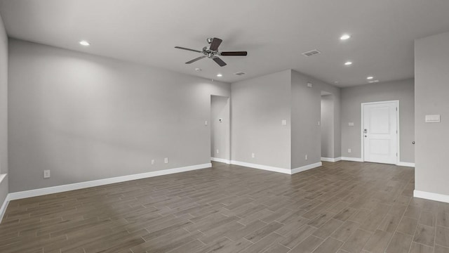 spare room featuring ceiling fan