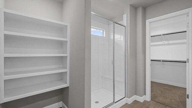 bathroom featuring walk in shower