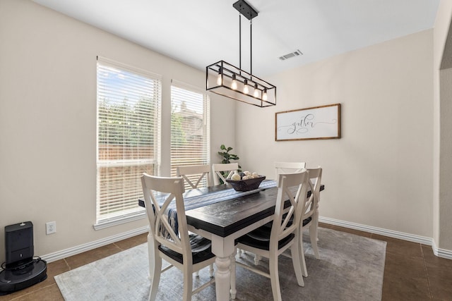 view of tiled dining room