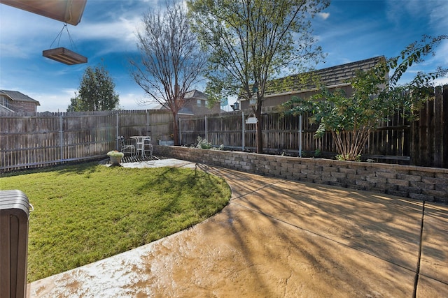 view of yard with a patio