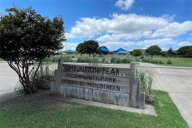 view of community sign