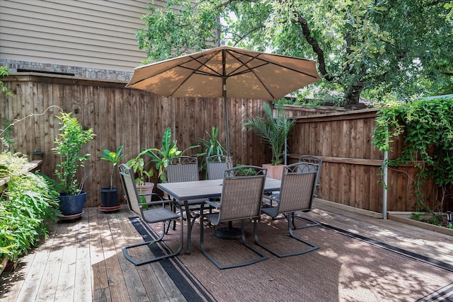 view of wooden deck