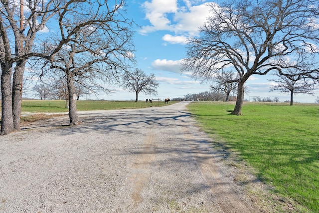 view of street featuring a rural view