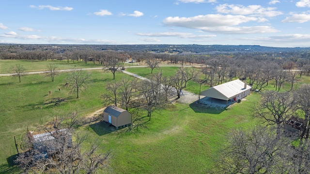 drone / aerial view with a rural view