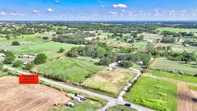 drone / aerial view featuring a rural view