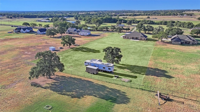 aerial view with a rural view