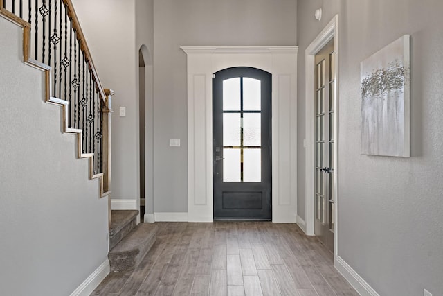 entryway featuring wood-type flooring