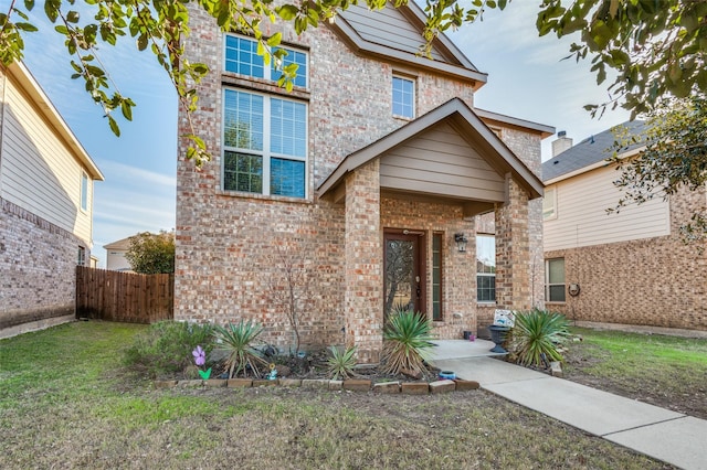 view of front of house with a front yard