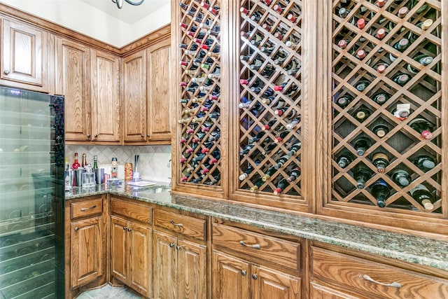 view of wine cellar