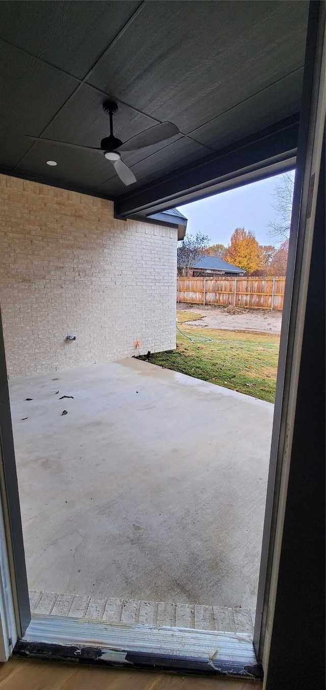 view of patio / terrace with ceiling fan