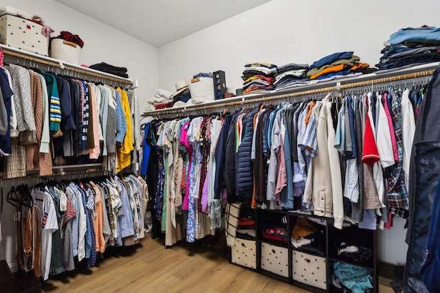 spacious closet with wood-type flooring