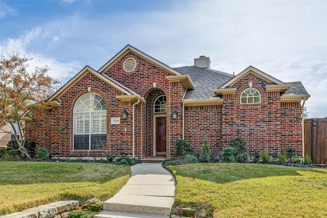 view of front property with a front lawn