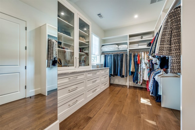 spacious closet with wood-type flooring