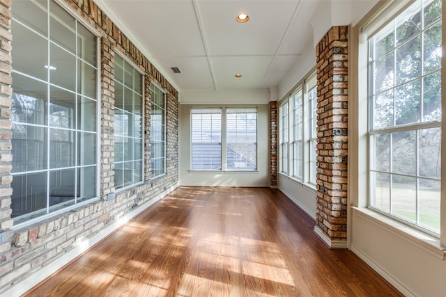 view of unfurnished sunroom