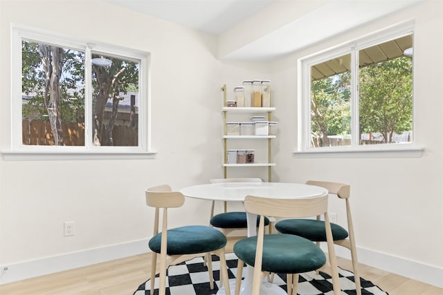 dining area featuring hardwood / wood-style flooring