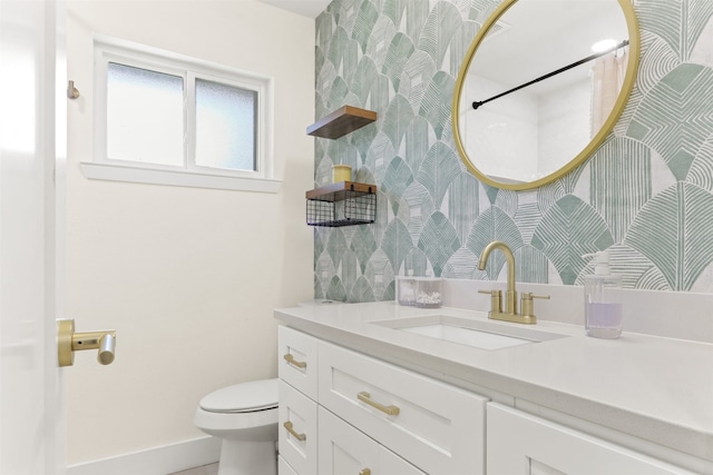 bathroom with toilet and vanity