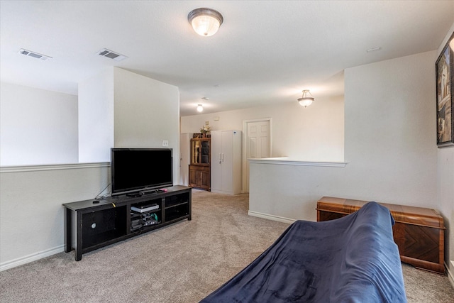 living room with light carpet