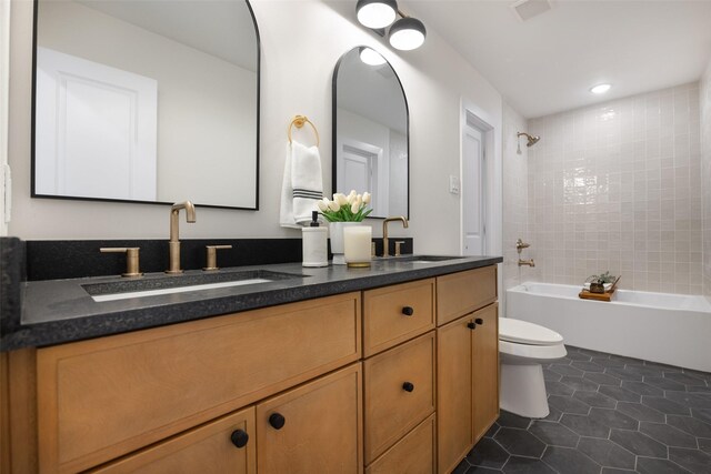 bathroom featuring tile patterned floors and shower / washtub combination