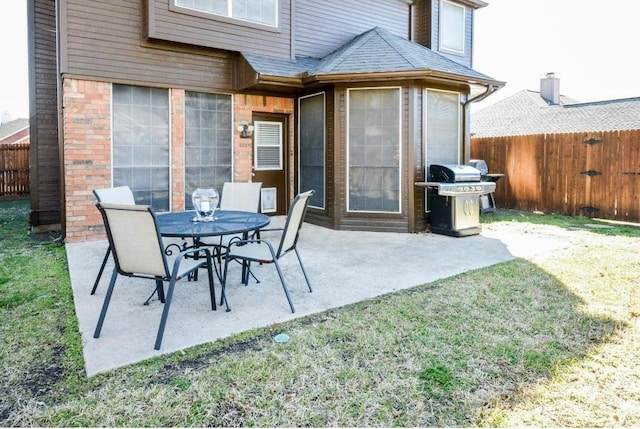 view of patio with area for grilling